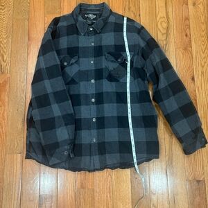 Black and Gray Plaid Button-Up Shirt